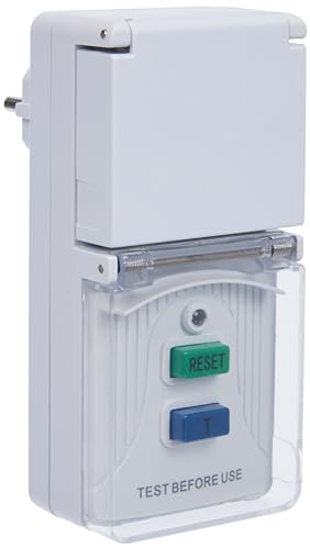 Meister Personenschutz-Adapter - 3600 W - Mit Schuko-Steckplatz - Mit Testschaltung & Reset-Taste - IP44 Außenbereich / Personenschutzstecker / Fehlerstromschutz / PRCD-Stecker / 7474190 von Meister