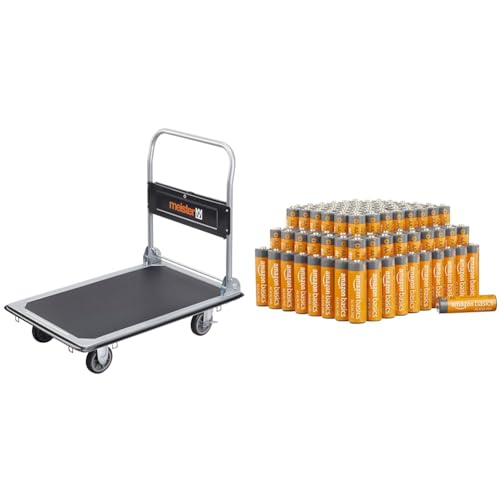 Meister Plattformwagen Klappbar Bis 300 kg Tragkraft Feststellbremse/Transporthilfe mit Lenkrollen/Klappwagen aus Stahl / 8985540 & Amazon Basics AA-Alkalibatterien Meister Plattformwagen Klappbar Bis 300 kg Tragkraft Feststellbremse/Transporthilfe mit Lenkrollen/Klappwagen aus Stahl / 8985540 & Amazon Basics AA-Alkalibatterien von Meister