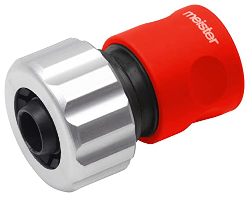 Meister Schlauchverbinder 19,05 mm (3/4 Zoll) - Aus Aluminium - Mit Soft-Touch-Oberfläche - Wasserdicht / Steckverbinder / Schlauchanschluss / Schlauchkupplung für Hahnanschluss / 9924810 von Meister