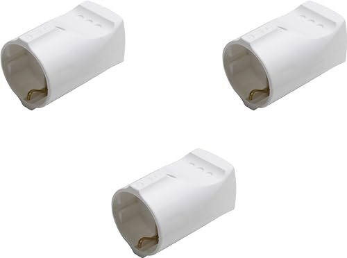 Meister Schutzkontakt-Kupplung - 3 Stück - Kunststoff - weiß - 250 V - 16 A - Maximaler Kabelquerschnitt 2,5 mm² - IP20 Innenbereich - Gerade Einführung / Schuko-Kupplung Zugentlastung / 7421640 von Meister