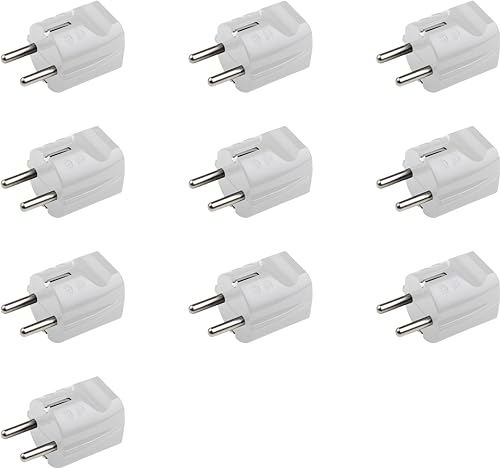 Meister Schutzkontakt-Stecker - 10 Stück - Kunststoff - weiß - 250 V - 16 A - Maximaler Kabelquerschnitt 2,5 mm² - IP20 Innenbereich - Gerade Einführung / Schuko-Stecker mit Zugentlastung / 7421660 von Meister