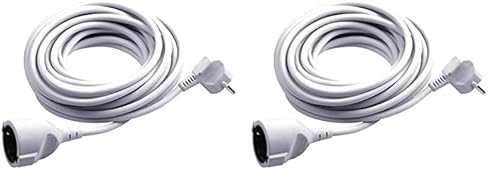 Meister Schutzkontakt-Verlängerung - 2 m Kabel - weiß - Kunststoffleitung - IP20 Innenbereich/Kupplung mit Berührungsschutz/Schuko-Verlängerung / 7432210 (Packung mit 2) von Meister