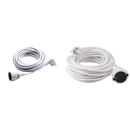 Meister Schutzkontakt-Verlängerung - 5 m + 10 m Kabel - weiß - Kunststoffleitung - IP20 Innenbereich/Kupplung mit Berührungsschutz/Schuko-Verlängerung / 7432510 + 7432910 Meister Schutzkontakt-Verlängerung - 5 m + 10 m Kabel - weiß - Kunststoffleitung - IP20 Innenbereich/Kupplung mit Berührungsschutz/Schuko-Verlängerung / 7432510 + 7432910 von Meister