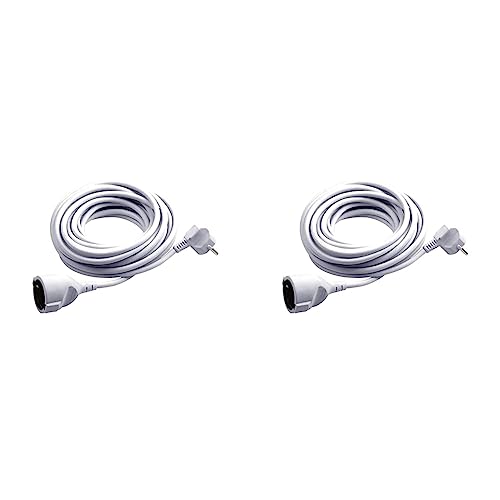Meister Schutzkontakt-Verlängerung - 5 m Kabel - weiß - Kunststoffleitung - IP20 Innenbereich/Kupplung mit Berührungsschutz/Schuko-Verlängerung / 7432510 (Packung mit 2) von Meister
