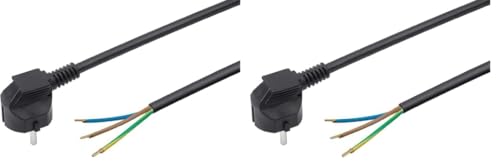 Meister Schutzkontakt-Zuleitung - 5 Meter - schwarz - Kunststoffleitung H05VV-F3G1,5-3 Adern - IP20 / Anschlussleitung mit Schuko-Stecker/Anschlusskabel/Installationsmaterial / 7434550 von Meister