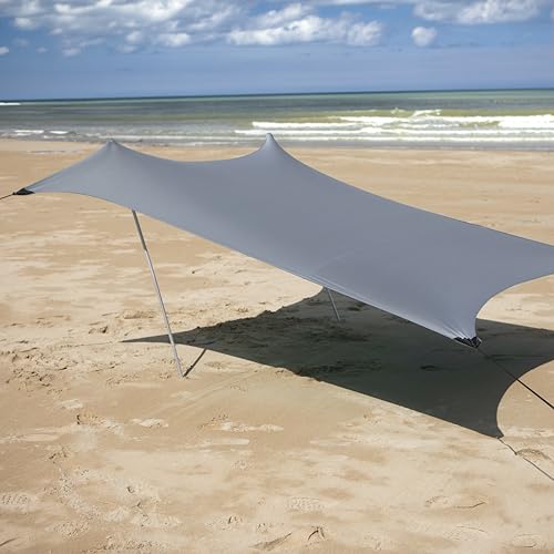 Meister Sonnensegel - 210 x 210 cm - 180 g/m² - Lycra / Polyester - Mit Sand-Ankern - grau / Strandzelt / Sonnenschutz-Dach / Sonnenzelt / Sonnensegel / Strandmuschel / 6819520 von Meister