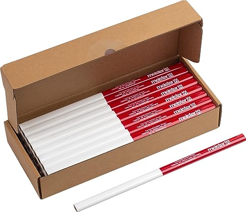 Meister Zimmermannsbleistift-Set 50-teilig - 240 mm Länge - Ovale Form - Mittlere Härte - Ideal zum Anzeichnen & Markieren - rot & weiß / Markierungswerkzeug / Baubleistift / 9446720 Meister Zimmermannsbleistift-Set 50-teilig - 240 mm Länge - Ovale Form - Mittlere Härte - Ideal zum Anzeichnen & Markieren - rot & weiß / Markierungswerkzeug / Baubleistift / 9446720 von Meister