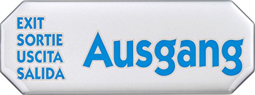 Metafranc Klebeschild "Ausgang" - 107 x 40 mm - 3D-Effekt / Beschilderung / Infoschild / Türschild / Gewerbekennzeichnung / Grundstückskennzeichnung / Orientierung / 506310 von Metafranc