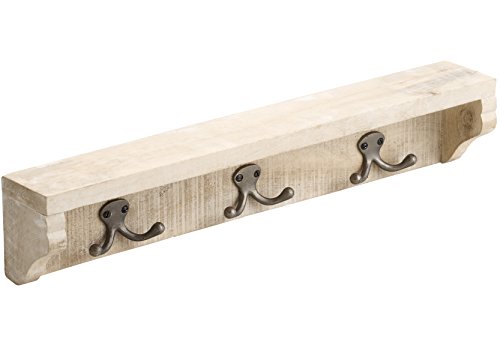 Metafranc Vintage-Hakenleiste 455 x 90 mm - Mangoholz - 3 Doppelhaken - Vintage-Stil - Used-Look / Garderobenleiste / Wand-Garderobe / Wandhaken / Kleiderhaken / Handtuchhaken / 261867 Metafranc Vintage-Hakenleiste 455 x 90 mm - Mangoholz - 3 Doppelhaken - Vintage-Stil - Used-Look / Garderobenleiste / Wand-Garderobe / Wandhaken / Kleiderhaken / Handtuchhaken / 261867 von Metafranc
