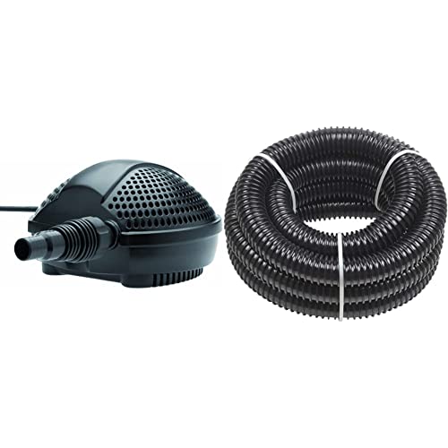 Pontec 50851 Filter- und Bachlaufpumpe PondoMax Eco 1500, 10m & Meister Mehrzweckschlauch 25,4 mm (1 Zoll) - 4 m Länge - Zur Be- & Entwässerung - Geeignet für Pumpen, Filter- & Sauganlagen von Meister