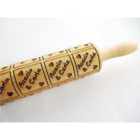 Personalisierter Nudelholz. Teigroller Für Hausgemachtes Gebäck Und Keramik. Gravierte Nudelholz Mit Muster Von Algis Crafts von MeisterAlgis