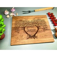 Personalisiertes Schneidebrett Handgefertigt Baum, Personalisiertes Hochzeitsgeschenk, Benutzerdefinierte Schneidebrett, Hochzeitsgeschenke von MeisterAlgis