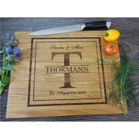 Personalisiertes Schneidebrett Handgefertigt Mit Familie Monogramm Hochzeitsgeschenk, Benutzerdefinierte Schneidebrett, Hochzeitsgeschenke von MeisterAlgis
