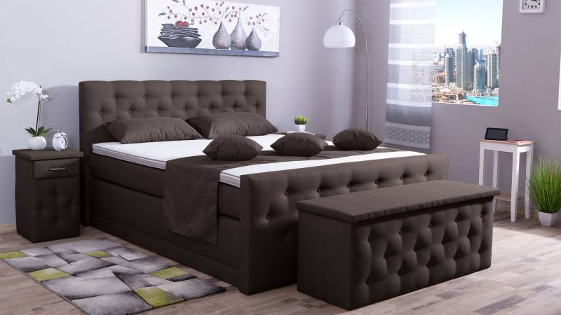 Meisterbetten Boxspringbett Babo 100x200 in WT-Dunkel Braun, Matratzenbezug Nano, Komfortschaum-Topper, mit Fussteil Meisterbetten Boxspringbett Babo 100x200 in WT-Dunkel Braun, Matratzenbezug Nano, Komfortschaum-Topper, mit Fussteil von Meisterbetten
