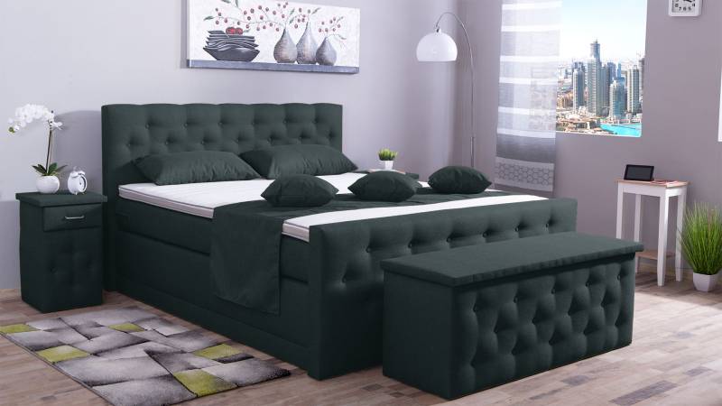 Meisterbetten Boxspringbett Babo 100x200 in WT-Dunkel Grau, Matratzenbezug Nano, Komfortschaum-Topper, mit Fussteil Meisterbetten Boxspringbett Babo 100x200 in WT-Dunkel Grau, Matratzenbezug Nano, Komfortschaum-Topper, mit Fussteil von Meisterbetten