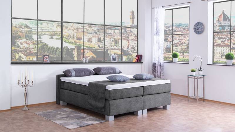 Meisterbetten Boxspringbett City 100x220 in DS-Dunkel Grau, Matratzenbezug Nano, Komfortschaum-Topper Meisterbetten Boxspringbett City 100x220 in DS-Dunkel Grau, Matratzenbezug Nano, Komfortschaum-Topper von Meisterbetten