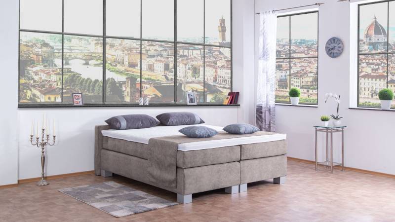 Meisterbetten Boxspringbett City 120x200 in DS-Silbergrau, Matratzenbezug Nano, Komfortschaum-Topper Meisterbetten Boxspringbett City 120x200 in DS-Silbergrau, Matratzenbezug Nano, Komfortschaum-Topper von Meisterbetten
