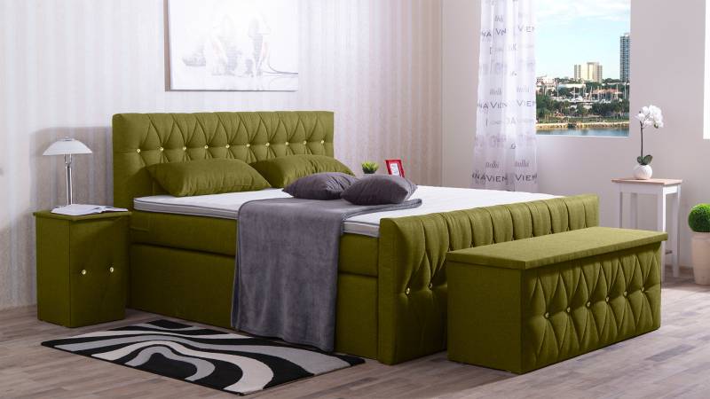 Meisterbetten Boxspringbett Cool 200x200 in WT-Grasgrün, Matratzenbezug Nano, Komfortschaum-Topper Meisterbetten Boxspringbett Cool 200x200 in WT-Grasgrün, Matratzenbezug Nano, Komfortschaum-Topper von Meisterbetten