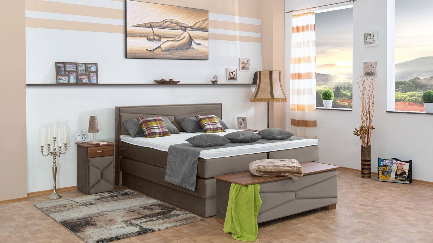 Meisterbetten Boxspringbett Dion (mit Bettkasten, 7-Zonen Taschenfederkernmatratzen, Ergoflex), Inklusive kostenloser Lieferung und Aufbau von Meisterbetten