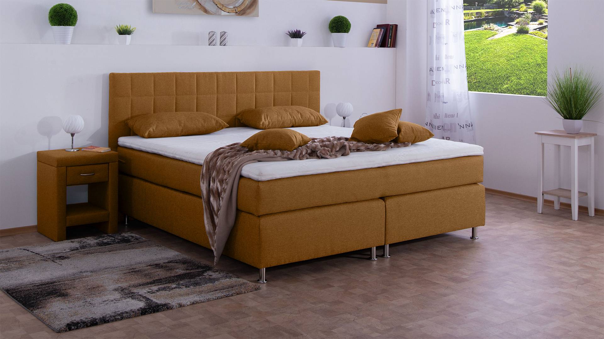 Meisterbetten Boxspringbett Inka 100x200 in WT-Braun, Matratzenbezug Nano, Komfortschaum-Topper Meisterbetten Boxspringbett Inka 100x200 in WT-Braun, Matratzenbezug Nano, Komfortschaum-Topper von Meisterbetten