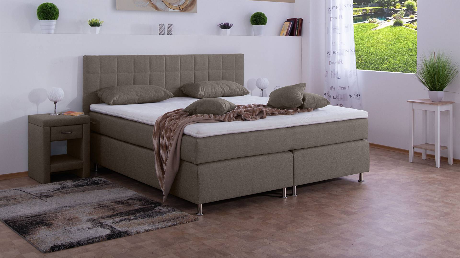 Meisterbetten Boxspringbett Inka 120x200 in WT-Papyrus, Matratzenbezug Nano, Komfortschaum-Topper Meisterbetten Boxspringbett Inka 120x200 in WT-Papyrus, Matratzenbezug Nano, Komfortschaum-Topper von Meisterbetten