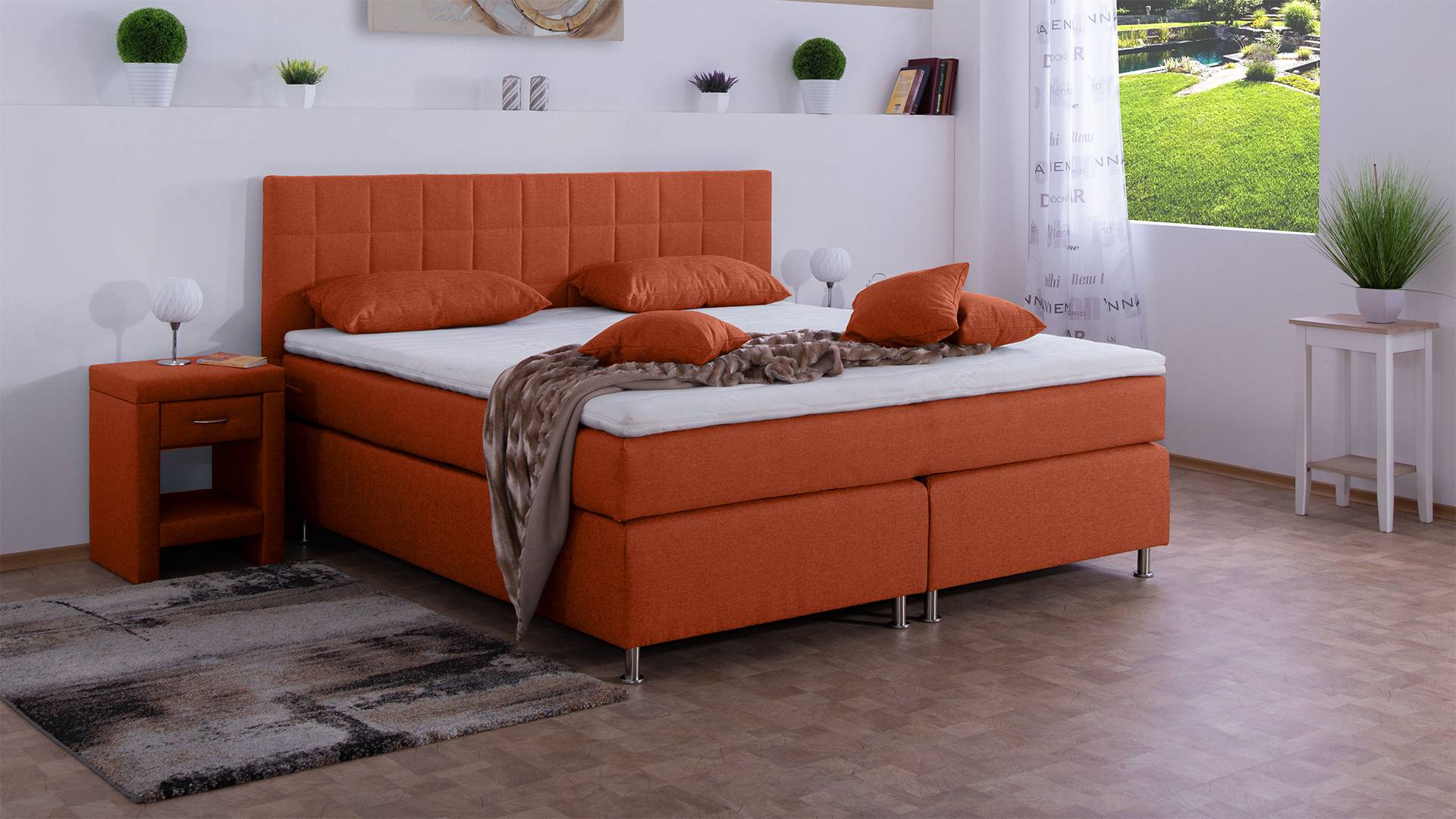 Meisterbetten Boxspringbett Inka 160x220 in WT-Terrakotta, Matratzenbezug Nano, Komfortschaum-Topper Meisterbetten Boxspringbett Inka 160x220 in WT-Terrakotta, Matratzenbezug Nano, Komfortschaum-Topper von Meisterbetten
