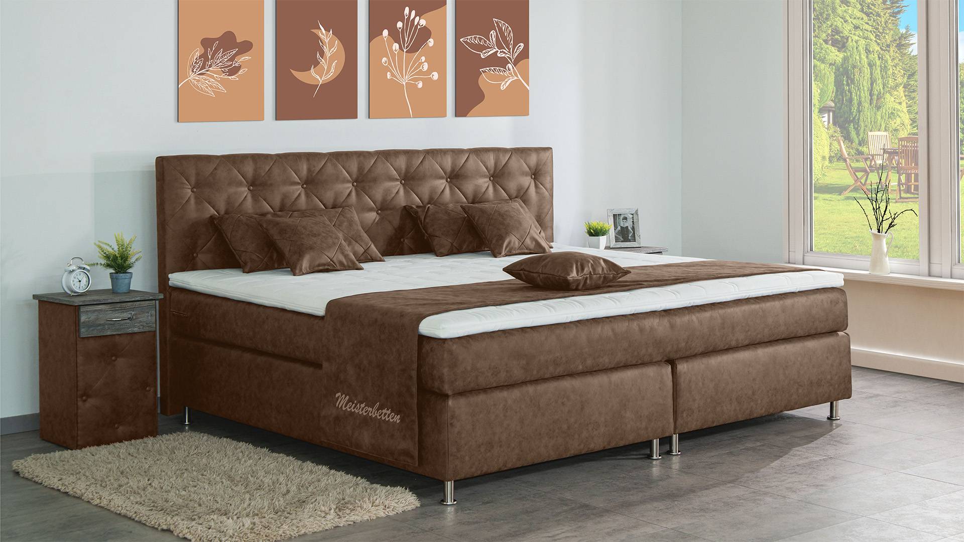 Meisterbetten Boxspringbett Inox 120x200 in MS-Nougat, Matratzenbezug Nano, Ergoflex-Topper Meisterbetten Boxspringbett Inox 120x200 in MS-Nougat, Matratzenbezug Nano, Ergoflex-Topper von Meisterbetten