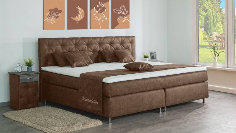 Meisterbetten Boxspringbett Inox 120x200 in MS-Nougat, Matratzenbezug Nano, Ergoflex-Topper Meisterbetten Boxspringbett Inox 120x200 in MS-Nougat, Matratzenbezug Nano, Ergoflex-Topper von Meisterbetten