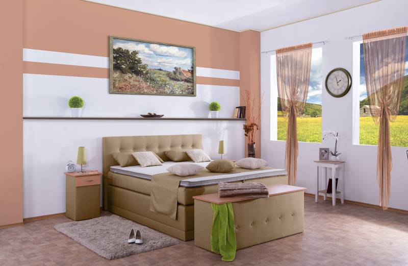 Meisterbetten Boxspringbett Jack 100x220 in WT-Sahara, Matratzenbezug Nano, Ergoflex-Topper Meisterbetten Boxspringbett Jack 100x220 in WT-Sahara, Matratzenbezug Nano, Ergoflex-Topper von Meisterbetten