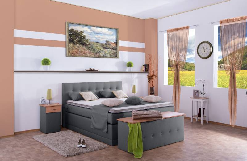 Meisterbetten Boxspringbett Jack 120x200 in WT-Silbergrau, Matratzenbezug Nano, Ergoflex-Topper Meisterbetten Boxspringbett Jack 120x200 in WT-Silbergrau, Matratzenbezug Nano, Ergoflex-Topper von Meisterbetten