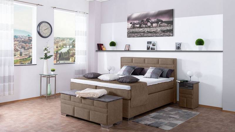 Meisterbetten Boxspringbett Jazz (7-Zonen Taschenfederkernmatratzen, Komfortschaum), Inklusive kostenloser Lieferung und Aufbau von Meisterbetten
