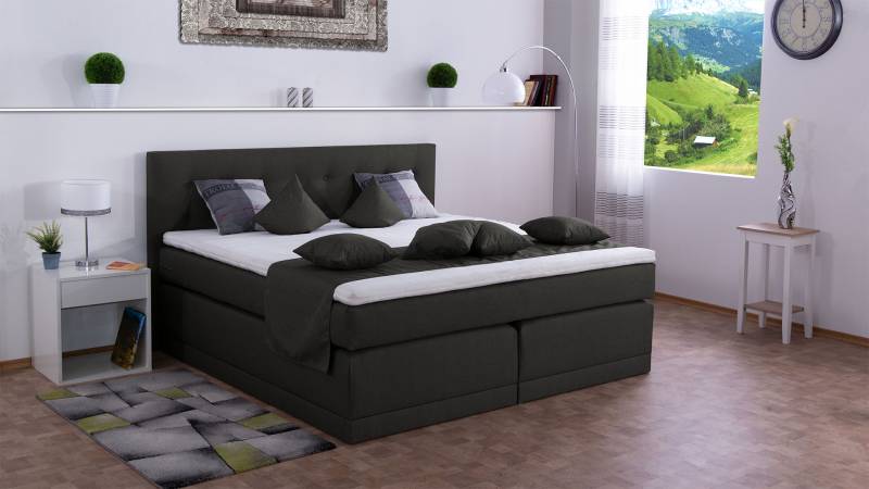 Meisterbetten Boxspringbett John 100x220 in WT-Anthracite, Matratzenbezug Nano, Komfortschaum-Topper Meisterbetten Boxspringbett John 100x220 in WT-Anthracite, Matratzenbezug Nano, Komfortschaum-Topper von Meisterbetten