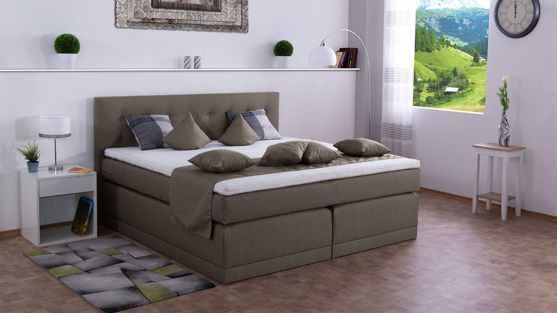 Meisterbetten Boxspringbett John 120x200 in WT-Papyrus, Matratzenbezug Nano, Komfortschaum-Topper Meisterbetten Boxspringbett John 120x200 in WT-Papyrus, Matratzenbezug Nano, Komfortschaum-Topper von Meisterbetten