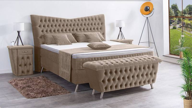 Meisterbetten Boxspringbett Juve (7-Zonen Taschenfederkernmatratzen, Ergoflex), Inklusive kostenloser Lieferung und Aufbau von Meisterbetten