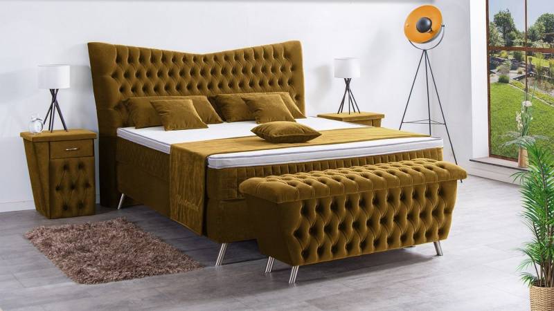 Meisterbetten Boxspringbett Juve (7-Zonen Taschenfederkernmatratzen, Ergoflex), Inklusive kostenloser Lieferung und Aufbau von Meisterbetten