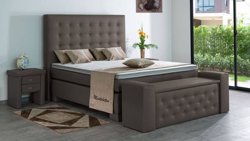 Meisterbetten Boxspringbett Kimm 100x200 in KL-Elephant, Matratzenbezug Nano, Ergoflex-Topper Meisterbetten Boxspringbett Kimm 100x200 in KL-Elephant, Matratzenbezug Nano, Ergoflex-Topper von Meisterbetten