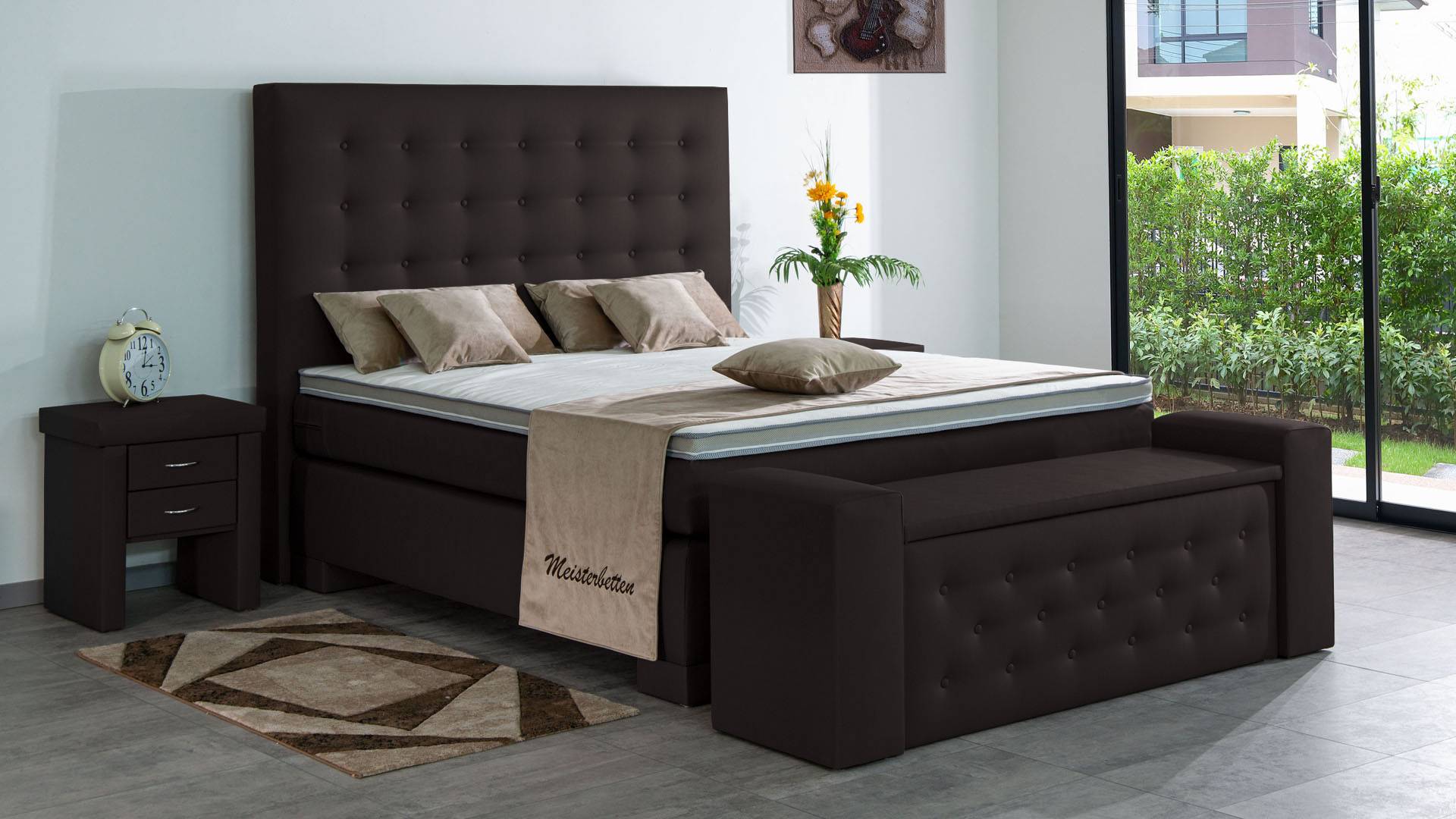 Meisterbetten Boxspringbett Kimm 100x200 in KL-Mocca, Matratzenbezug Nano, Ergoflex-Topper Meisterbetten Boxspringbett Kimm 100x200 in KL-Mocca, Matratzenbezug Nano, Ergoflex-Topper von Meisterbetten