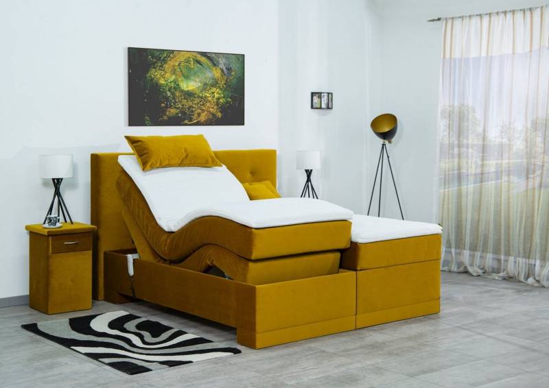Meisterbetten Boxspringbett Lapi (mit Motor, 7-Zonen Taschenfederkernmatratzen, Ergoflex), Inklusive kostenloser Lieferung und Aufbau von Meisterbetten