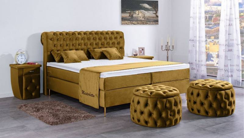 Meisterbetten Boxspringbett Lisa (7-Zonen Taschenfederkernmatratzen, Ergoflex), Inklusive kostenloser Lieferung und Aufbau von Meisterbetten