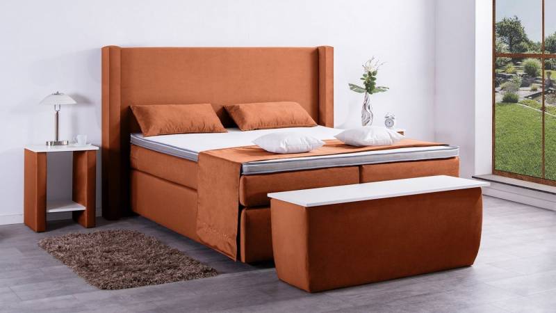 Meisterbetten Boxspringbett Maja (7-Zonen Taschenfederkernmatratzen, Ergoflex), Inklusive kostenloser Lieferung und Aufbau von Meisterbetten