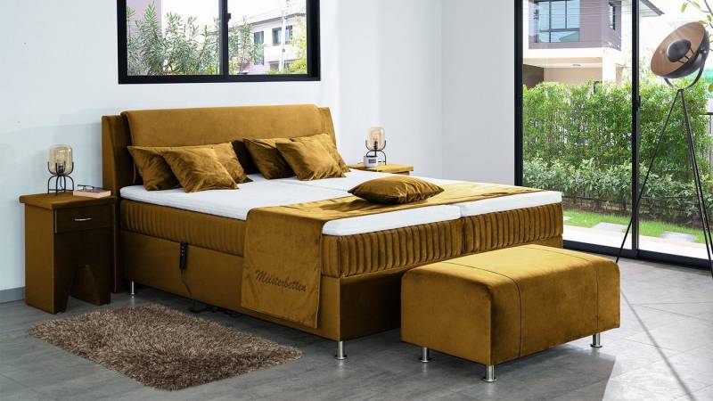 Meisterbetten Boxspringbett Mari (mit Motor, 7-Zonen Taschenfederkernmatratzen, Ergoflex), Inklusive kostenloser Lieferung und Aufbau von Meisterbetten