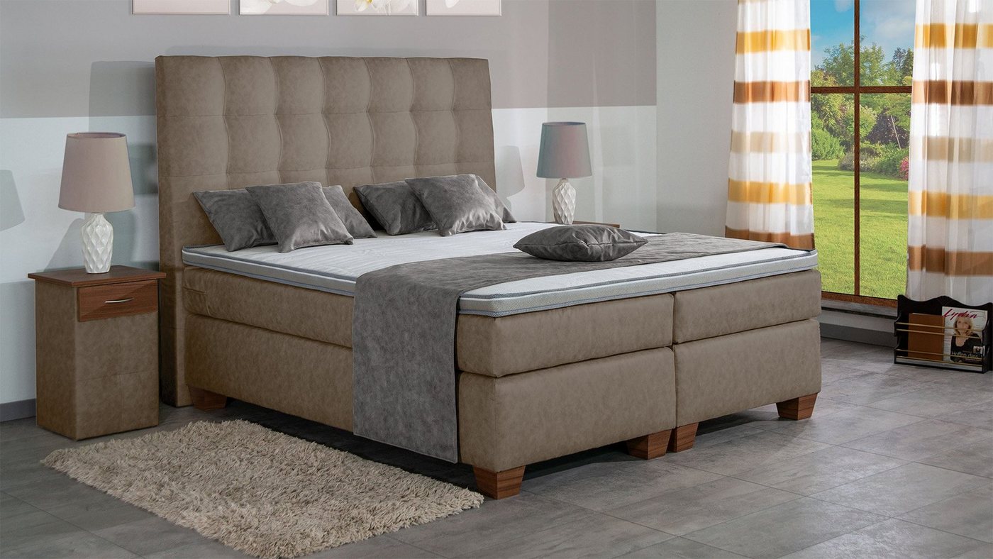 Meisterbetten Boxspringbett Nora (7-Zonen Taschenfederkernmatratzen, Komfortschaum), Inklusive kostenloser Lieferung und Aufbau von Meisterbetten