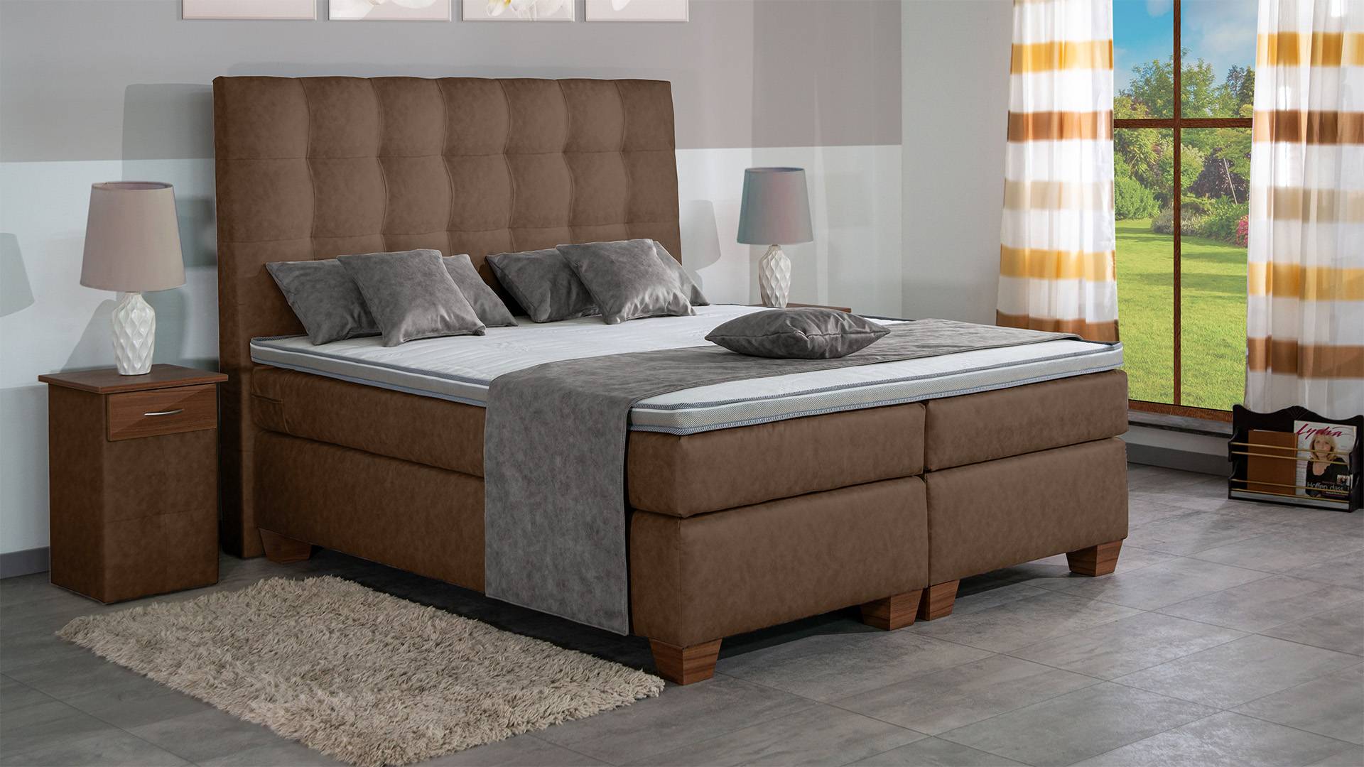 Meisterbetten Boxspringbett Nora 120x200 in MS-Nougat, Matratzenbezug Nano, Komfortschaum-Topper Meisterbetten Boxspringbett Nora 120x200 in MS-Nougat, Matratzenbezug Nano, Komfortschaum-Topper von Meisterbetten