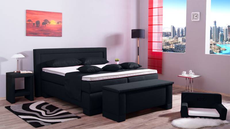 Meisterbetten Boxspringbett Rico 120x200 in W-Anthracite, Matratzenbezug Nano, Komfortschaum-Topper Meisterbetten Boxspringbett Rico 120x200 in W-Anthracite, Matratzenbezug Nano, Komfortschaum-Topper von Meisterbetten