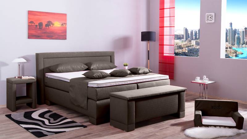 Meisterbetten Boxspringbett Rico 120x200 in W-Grey, Matratzenbezug Nano, Komfortschaum-Topper Meisterbetten Boxspringbett Rico 120x200 in W-Grey, Matratzenbezug Nano, Komfortschaum-Topper von Meisterbetten