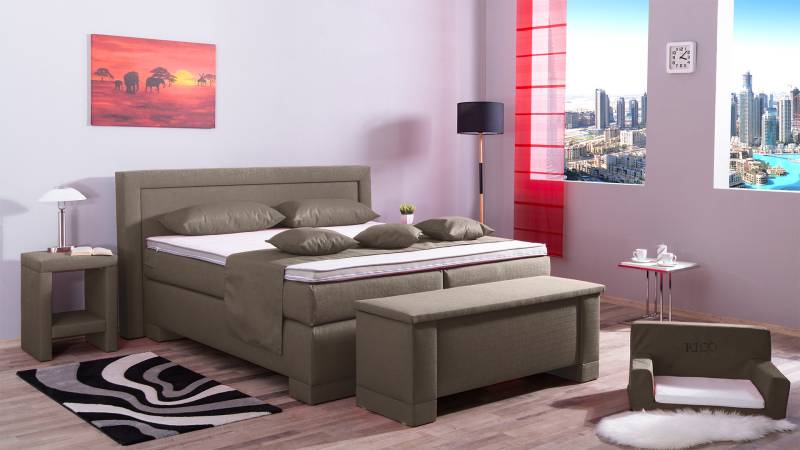 Meisterbetten Boxspringbett Rico 120x200 in W-Sahara, Matratzenbezug Nano, Komfortschaum-Topper Meisterbetten Boxspringbett Rico 120x200 in W-Sahara, Matratzenbezug Nano, Komfortschaum-Topper von Meisterbetten