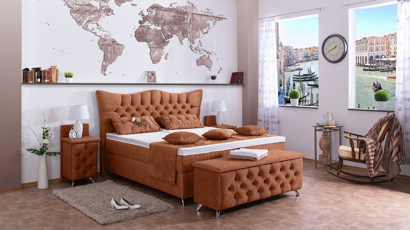 Meisterbetten Boxspringbett Rixi (7-Zonen Taschenfederkernmatratzen, Ergoflex), Inklusive kostenloser Lieferung und Aufbau von Meisterbetten