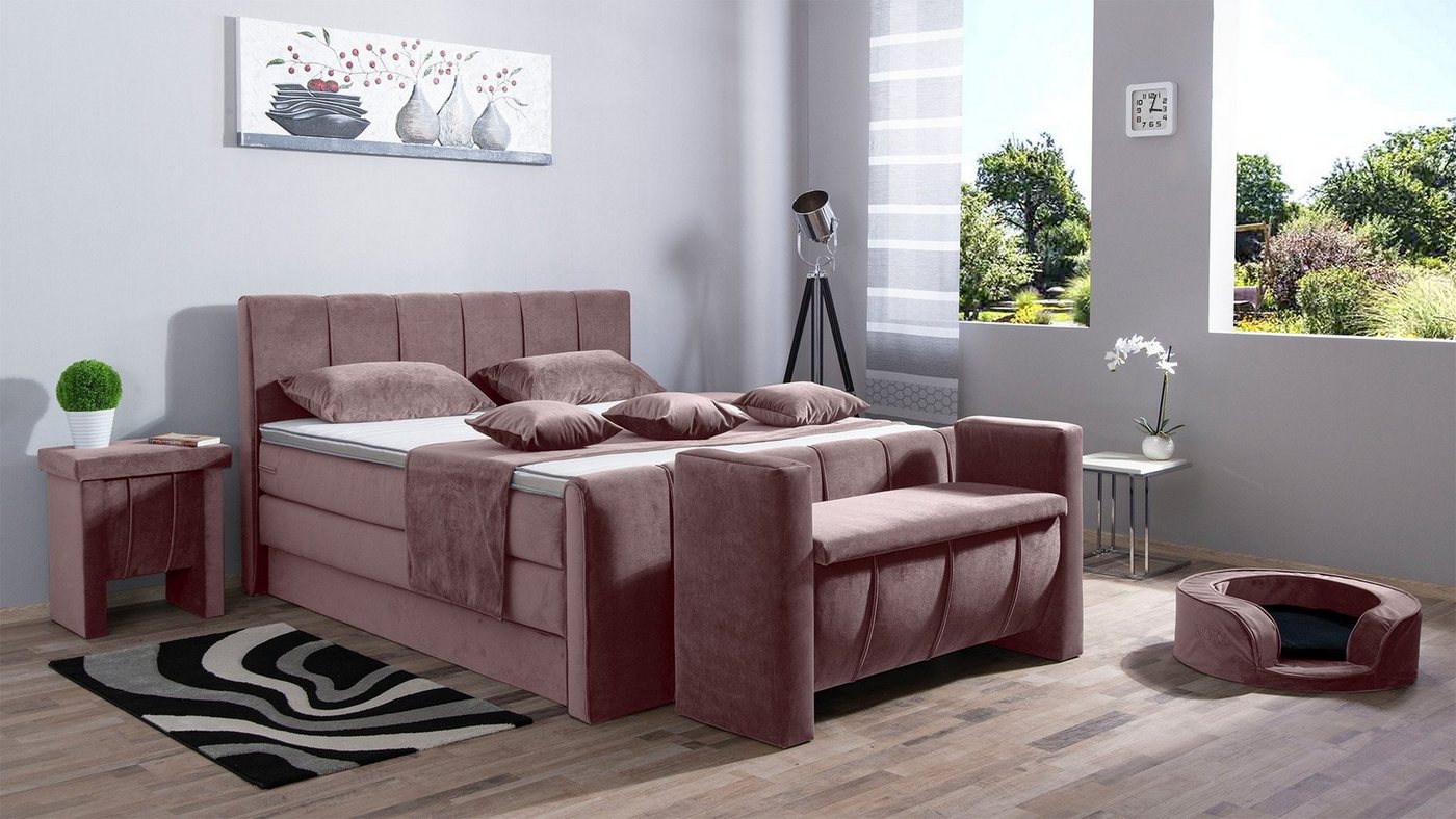 Meisterbetten Boxspringbett Roki (mit Bettkasten, Fußteil, 7-Zonen Taschenfederkernmatratzen, Ergoflex), Inklusive kostenloser Lieferung und Aufbau von Meisterbetten