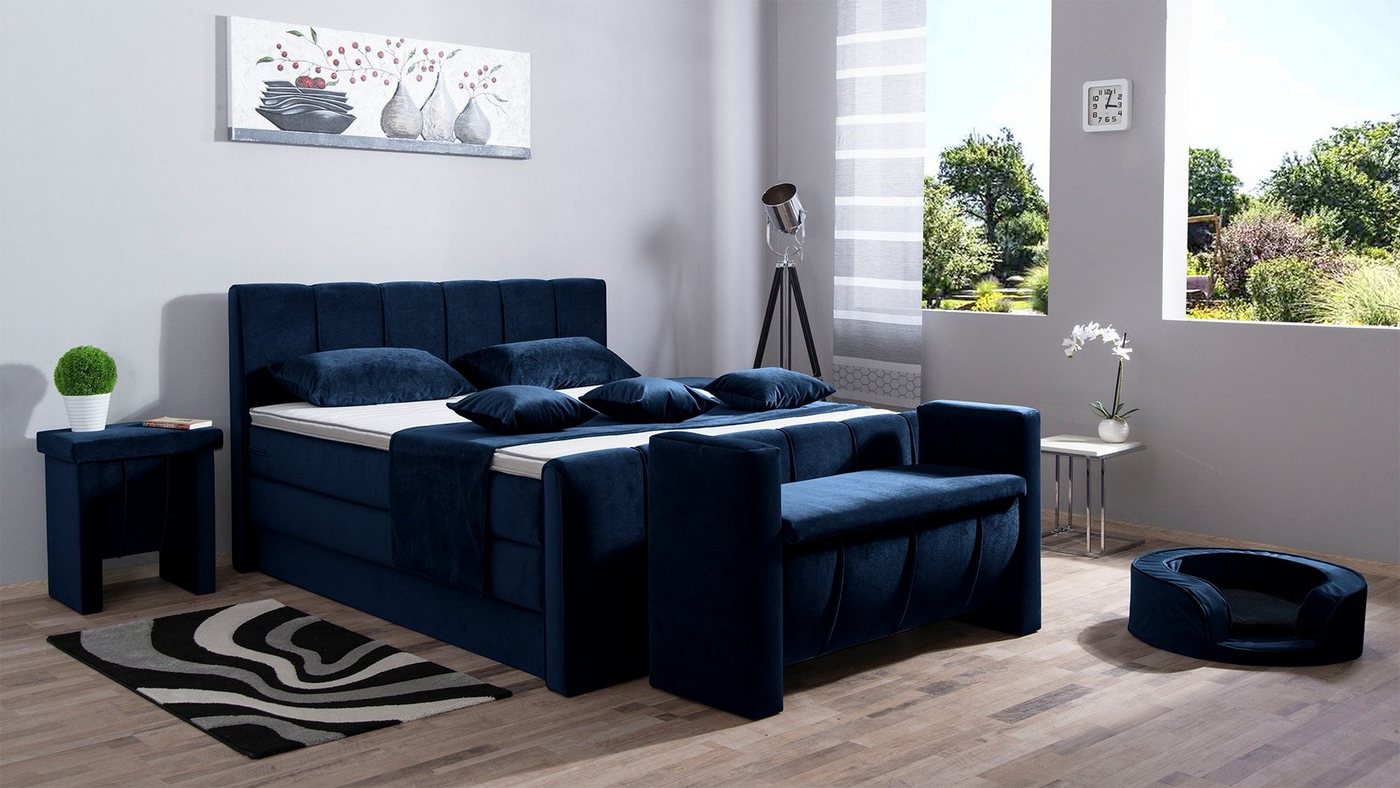 Meisterbetten Boxspringbett Roki (mit Bettkasten, Fußteil, 7-Zonen Taschenfederkernmatratzen, Ergoflex), Inklusive kostenloser Lieferung und Aufbau von Meisterbetten