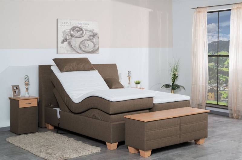 Meisterbetten Boxspringbett Syma (mit Motor, 7-Zonen Taschenfederkernmatratzen, Ergoflex), Inklusive kostenloser Lieferung und Aufbau von Meisterbetten